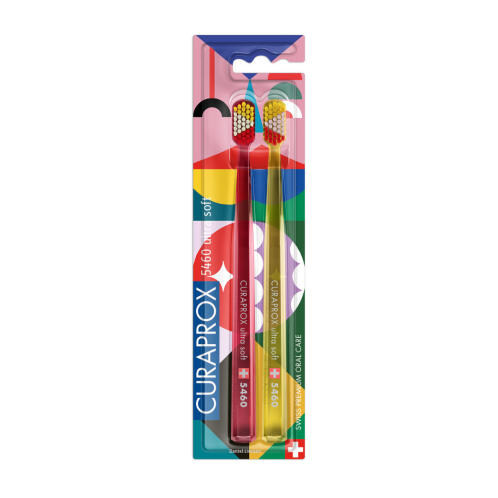 Curaprox CS 5460 Duo Power Smile Edition 2023 Ultra Soft Οδοντόβουρτσες Κόκκινο & Κίτρινο 2τμχ