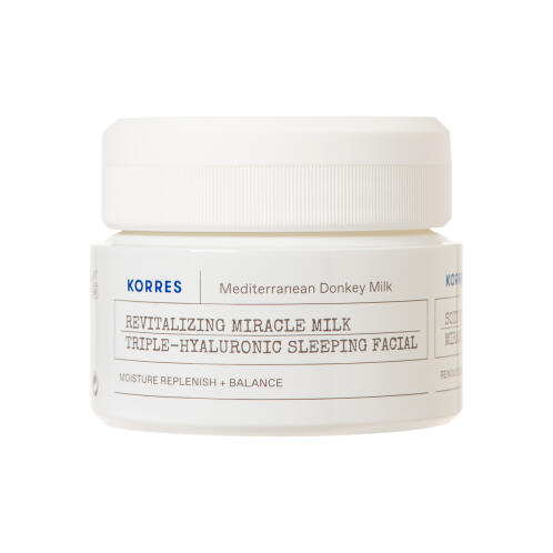 Korres Mediterranean Κρέμα Προσώπου Νυκτός για Ενυδάτωση με Υαλουρονικό Οξύ & Γάλα Γαϊδούρας 40ml