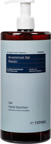 Korres Gel Hand Sanitizer Αντισηπτικό Gel Χεριών 80% με Αντλία 1000ml