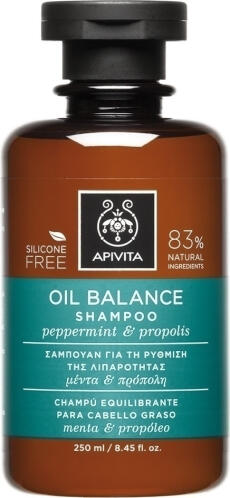 Apivita Oil Balance Peppermint & Propolis Σαμπουάν Βαθύ Καθαρισμού για Λιπαρά Μαλλιά 250ml