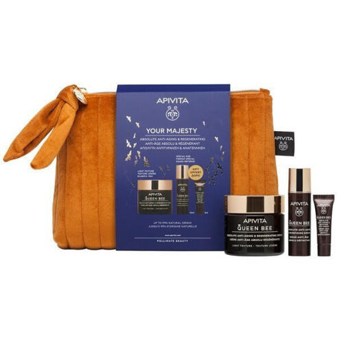 Apivita Set Your Majesty Queen Bee Κρέμα Ελαφριάς Υφής 50ml & Δώρο Μίνι Ορό 10ml & Μίνι Κρέμα Ματιών 2ml & Νεσεσέρ