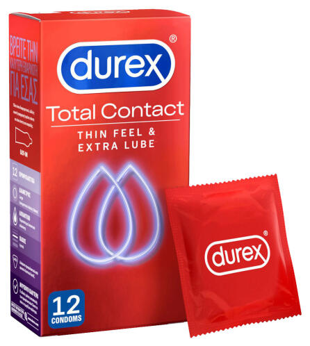 Durex Προφυλακτικά Total Contact Λεπτά 12τμχ