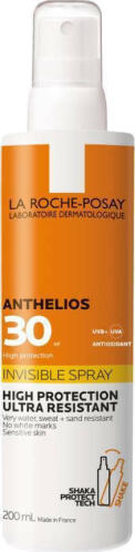 La Roche Posay Anthelios Invisible Αδιάβροχη Αντηλιακή Λοσιόν για το Σώμα SPF30 σε Spray 200ml