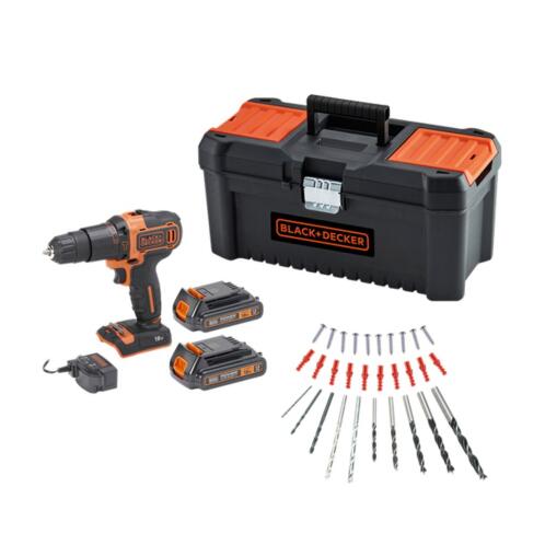 Black & Decker Σετ Κρουστικό Δραπανοκατσάβιδο Μπαταρίας 18V 2x1.5Ah