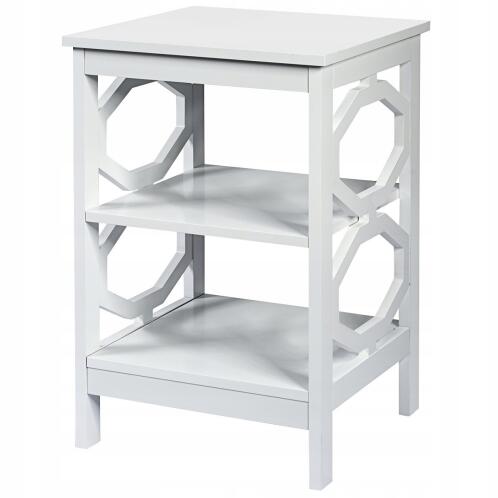 Costway Πολυλειτουργικό Κομοδίνο με 3 Ράφια HW65690WH-2 Λευκό