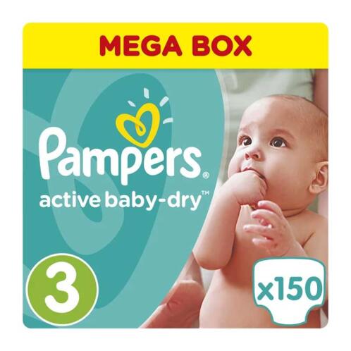 Pampers Πάνες Active Baby-Dry No.3 5-9Kg 150 τμχ.