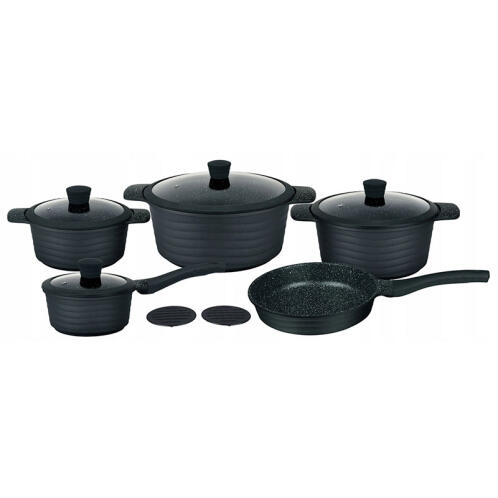 Zilner ZL-8513 Σετ Μαγειρικά Σκεύη 11 Τεμάχια Μαύρα