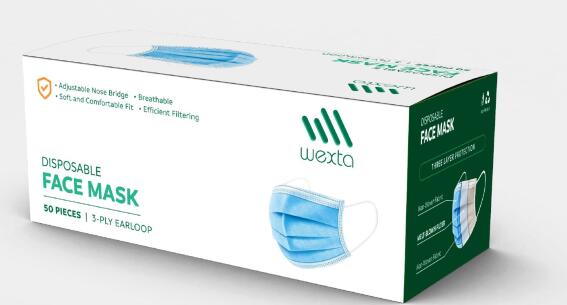 Wexta Σετ Μάσκα Μιας Χρήσης με Λάστιχο 50τμχ EN14683