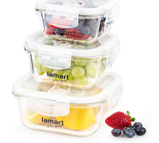 Lamart Σετ 3 Γυάλινα Δοχεία Φαγητού lt6012