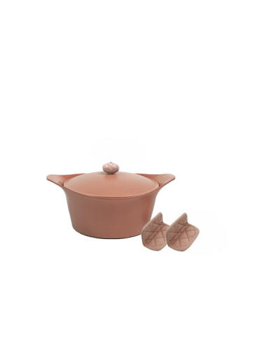 Cookut Χύτρα Cocotte 28cm -7lt Ροζ Marshmallow- Αντικολλητική