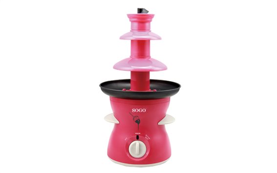 SOGO Συσκευή Συντριβάνι Σοκολάτας 80W σε Ροζ χρώμα, FCH-SS-11945