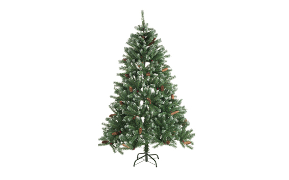 Τεχνητό Χριστουγεννιάτικο Δέντρο τύπου Έλατο με Κουκουνάρια ύψους 210cm με Μεταλλική βάση