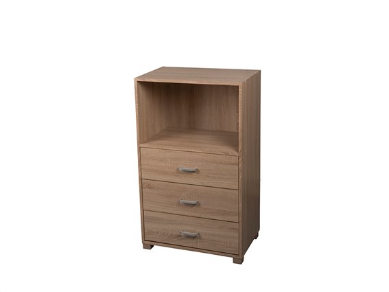 Homestyle Ξύλινο Έπιπλο Σιφονιέρα Συρταριέρα 60x47x101cm με 3 Συρτάρια σε Φυσικό χρώμα ξύλου, 01621