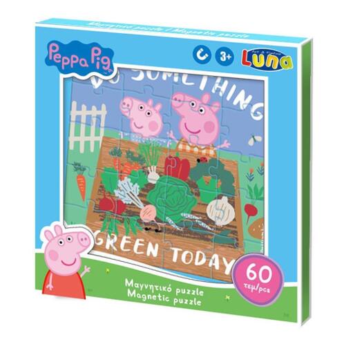 Μαγνητικό Παζλ Peppa Pig  Luna Toys 60Τμx. 18X18X1.3εκ.