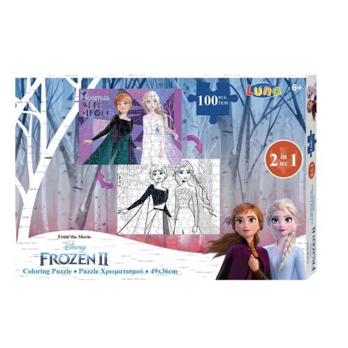 Παζλ Χρωματισμού 2 Όψεων Disney Frozen 2 Luna Toys 100Τμχ. 49x36εκ.