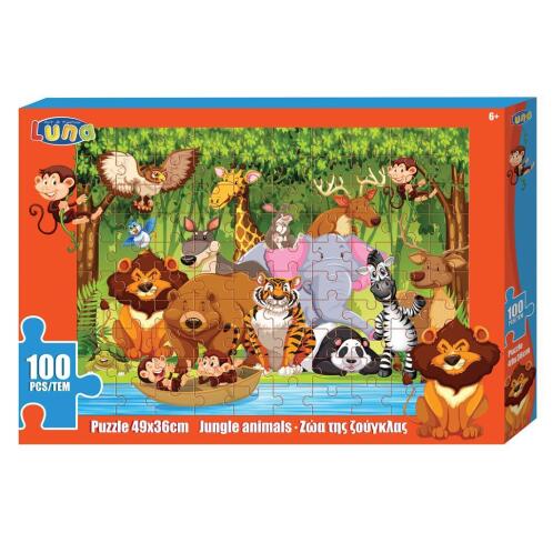 Παζλ Ζώα της Ζούγκλας Luna Toys 100 Τμχ. 49x36 εκ.