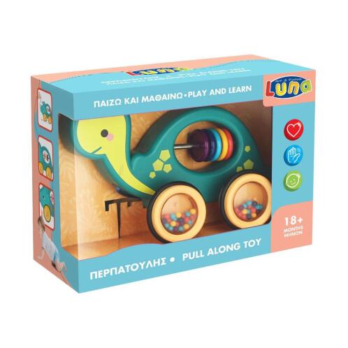 Τροxήλατο Περπατούλης Χελώνα Luna Toys 28x9,5x18,5εκ.