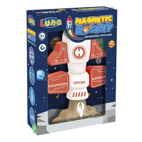 Μαγνητικός Πύραυλος Luna Toys Λευκός 21,5x16x6 εκ.