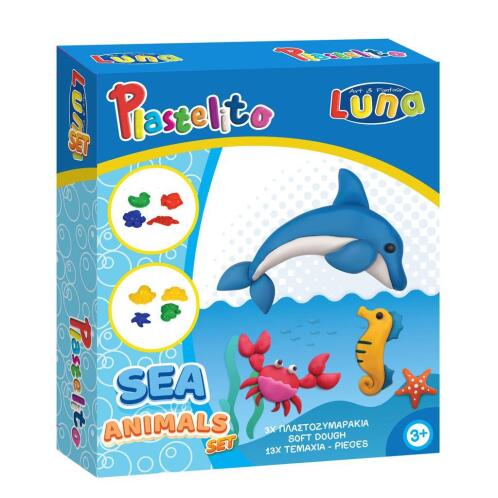 Luna Toys Πλαστοζυμαράκι Ζώα της Θάλασσας με Eργαλεία