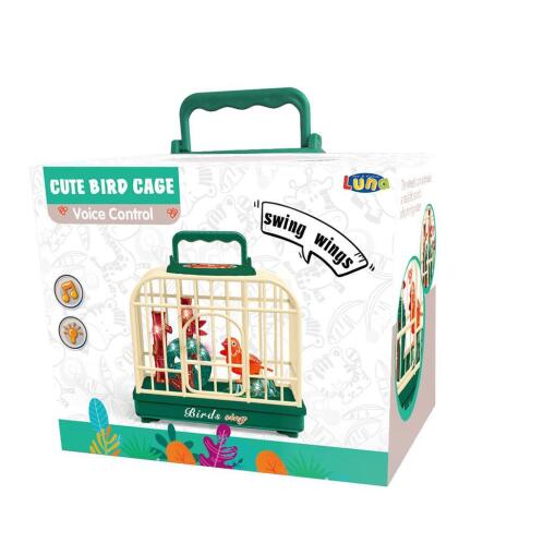 Πουλί σε Κλουβί Luna Toys με ήχο και φως 15,3x10,4x14 εκ.