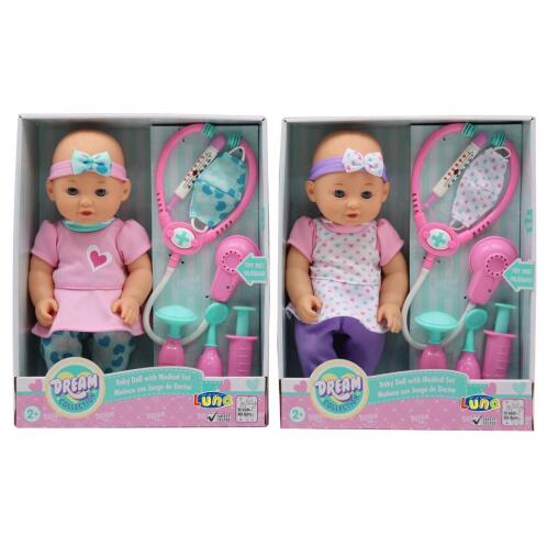 Κούκλα Μωρό 30 εκ. Σετ Ιατρικής Luna Toys 2 Σχέδια