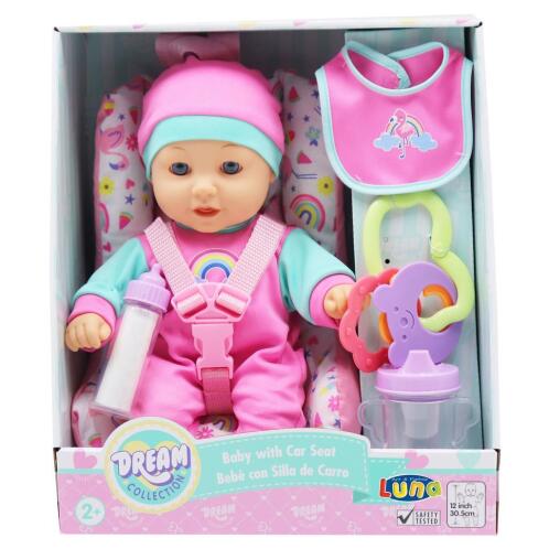 Κούκλα Μωρό 30 εκ. Σετ Καρεκλάκι Αυτοκινήτου Luna Toys