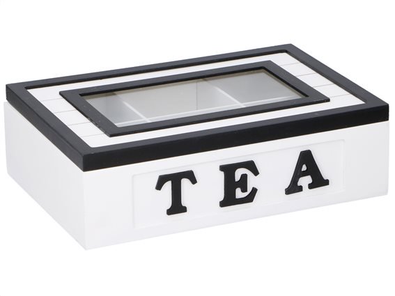 Arti Casa Ξύλινο Πρακτικό Κουτί αποθήκευσης για φακελάκια τσαγιού Tea box με 6 θέσεις