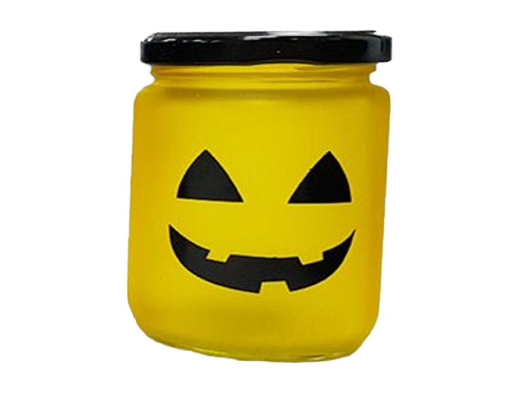 Arti Casa Led Tealight Halloween Μίνι Γυάλινο Φωτιστικό Βαζάκι LED 6.5x6.5x9cm 00024 Κίτρινο