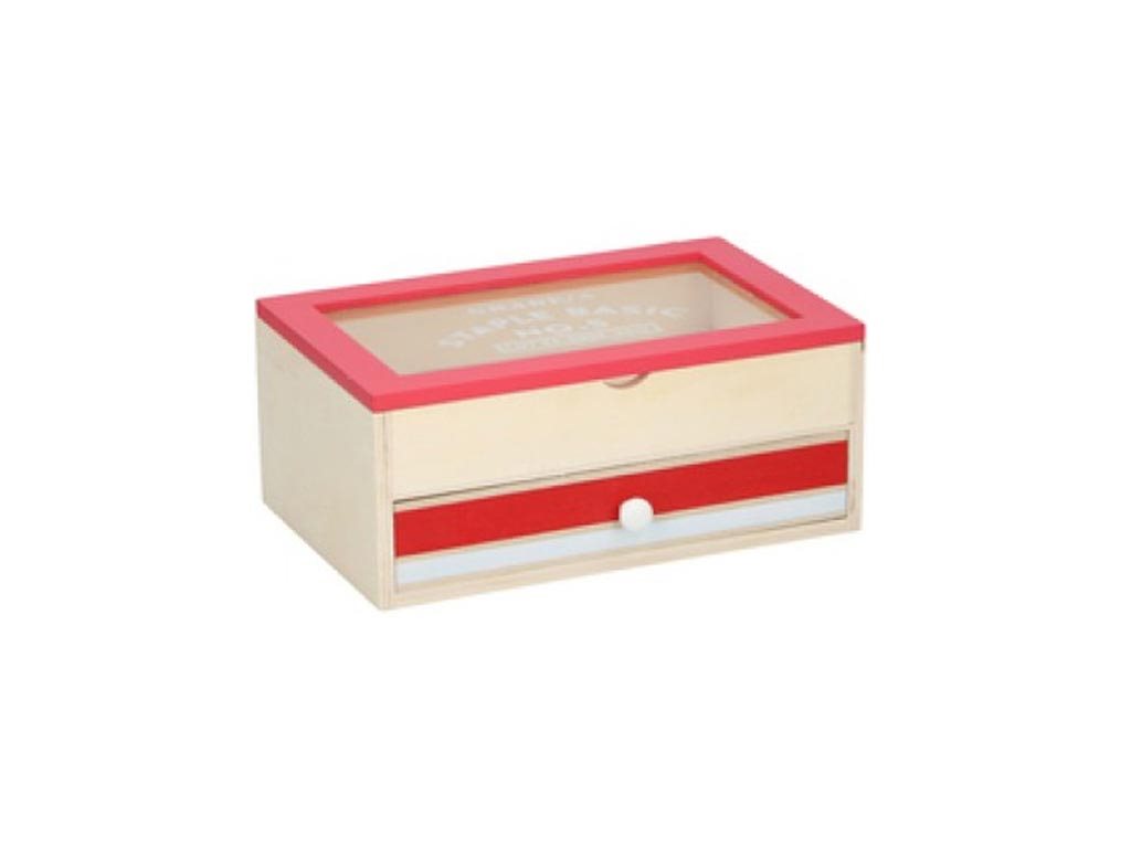 Arti Casa Ξύλινο Trendy Κουτί Αποθήκευσης 23x15x10cm σε Κόκκινο χρώμα, 04233
