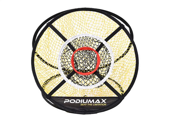 Πτυσσόμενο Δίχτυ Εξάσκησης Βολής Golf Διαμέτρου 64cm με τρείς στόχους σε κίτρινο χρώμα, PODIUMAX