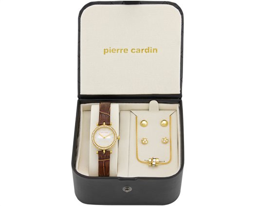 Pierre Cardin Gift Set Pcx0512l01 Με Γυναικείο Ρολόι, Σετ Σκουλαρίκια Και Κολιέ Σε Συσκευασία Δώρου