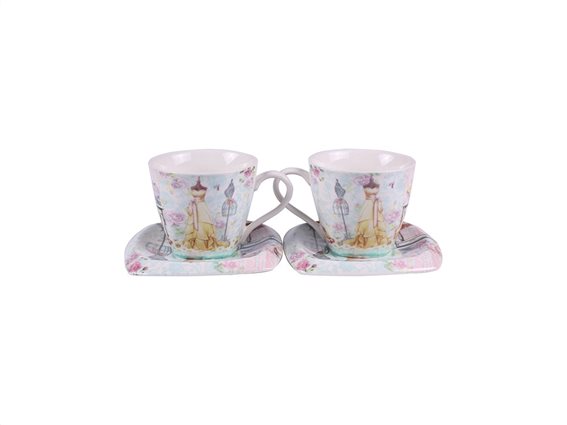 Σετ Φλυτζάνια Καφέ και τσάι 4 τεμαχίων από πορσελάνη σε συσκευασία δώρου, fashion EKO 650125