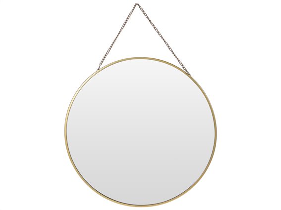 Διακοσμητικός Επιτοίχιος Στρογγυλός Καθρέφτης με Μεταλλική Αλυσίδα, 29cm, C37008250