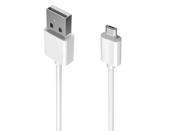 Dunlop Καλώδιο Φόρτισης USB και microUSB μήκους 1m σε λευκό χρώμα