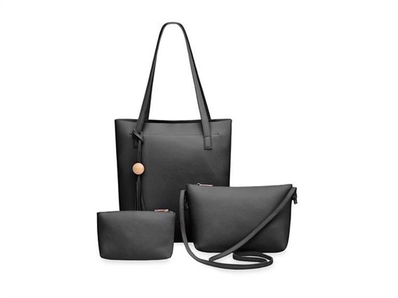 Aria Trade Γυναικεία Τσάντα ώμου με ενσωματωμένη τσάντα χιαστή και Φάκελο 3 σε 1 σε χρώμα Μαύρο