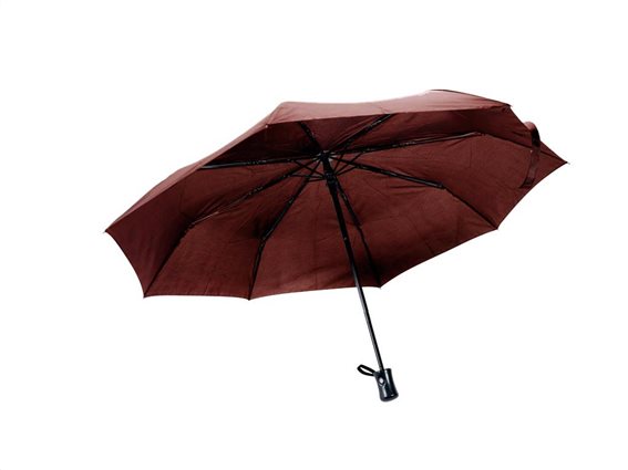 Αυτόματη Ομπρέλα Βροχής διαμέτρου 95 cm με καουτσούκ rubber λαβή, Amrini Καφέ