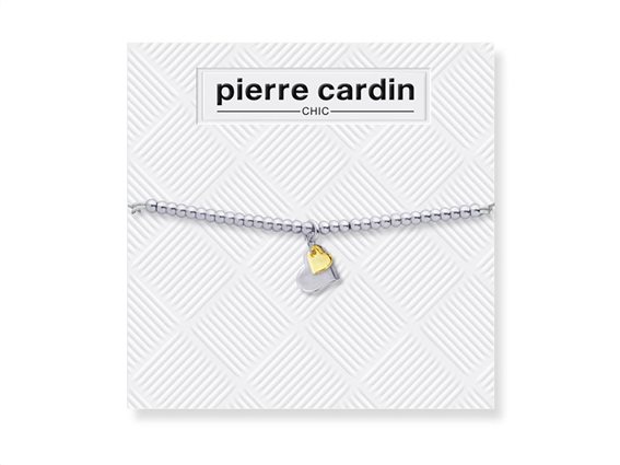 Pierre Cardin Pcc7743 Βραχιόλι Από Κράμα Ασημιού Σε Σχέδιο Χρυσή Και Ασημένια Καρδιά Μήκους 16 Cm