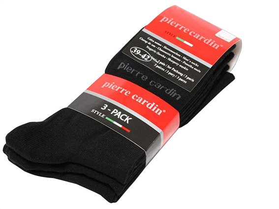 Pierre Cardin Ανδρικές Κάλτσες σετ 3 ζευγαριών σε Μαύρο Χρώμα Νο 39-42