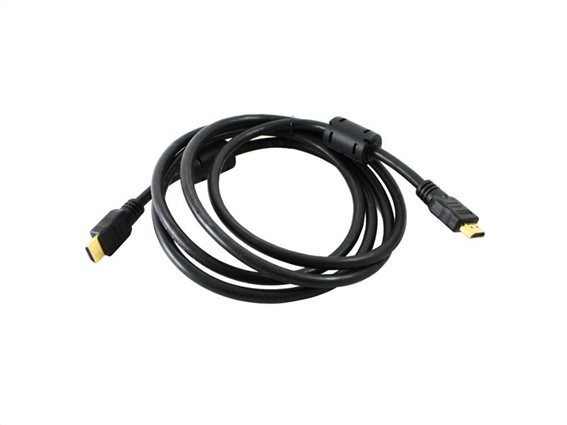 Καλώδιo HDMI 1.4 μήκους 2 μέτρων σε μαύρο χρώμα για μεταφορά ψηφιακού σήματος, HDMI male 2m