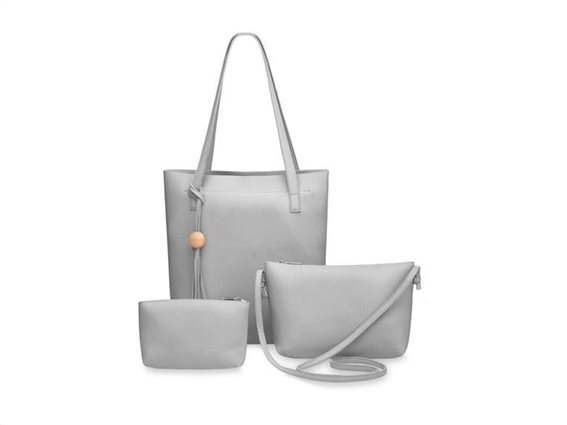 Aria Trade Γυναικεία Τσάντα ώμου, Shopping Bag, με ενσωματωμένη τσάντα χιαστή και Φάκελο και σε χρώμα Γκρι