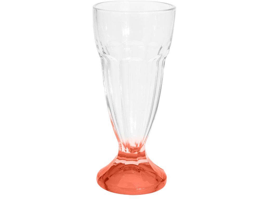 Γυάλινο Ποτήρι Milkshake με χρωματιστή βάση σε 6 διαφορετικά χρώματα Πορτοκαλί