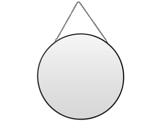 Aria Trade Διακοσμητικός Επιτοίχιος Στρογγυλός Καθρέφτης με αλυσίδα, διάμετρο 29 cm