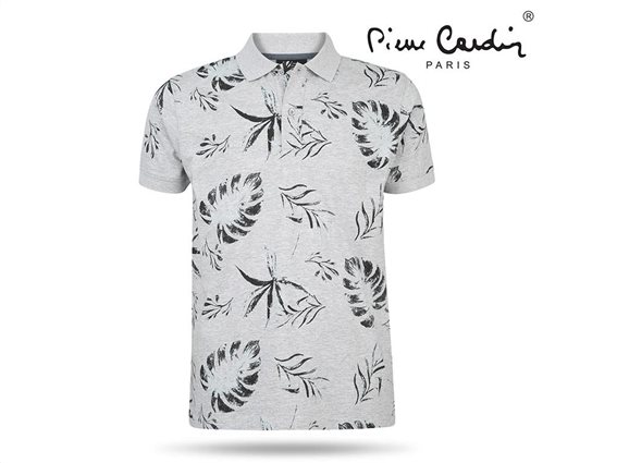 Pierre Cardin Ανδρικό Μπλουζάκι Polo T-shirt με κοντό μανίκι κουμπιά σε γκρι χρώμα Small