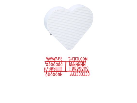 Grundig Πίνακας LED φωτιζόμενος σε σχήμα καρδιάς με 144 γράμματα, διαστάσεις 23.5x4.5x26.5 cm