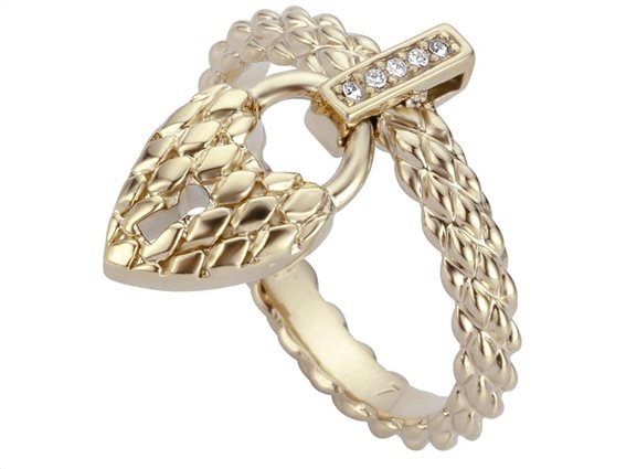 Just Cavalli Γυναικείο Κόσμημα Δαχτυλίδι από ατσάλι σε χρυσό χρώμα με κρεμαστό στοιχείο