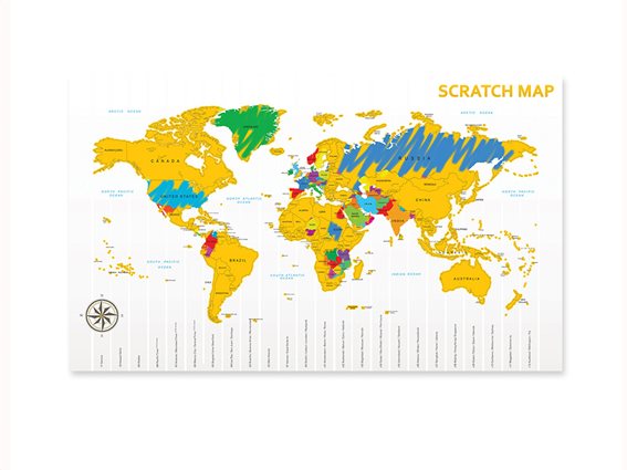 Aria Trade Παγκόσμιος Χάρτης Ξυστό 88x55cm Scratch Map