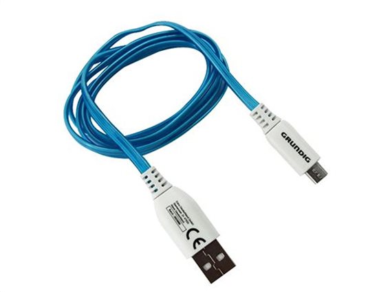 Grundig καλώδιο φόρτισης και δεδομένων USB /Micro USB μήκους 1 μέτρο σε μπλε χρώμα 86341