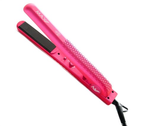 Max Pro Επαγγελματικό Ισιωτικό Σίδερο Μαλλιών με Κεραμικές πλάκες σε Ροζ χρώμα, Gloss Straightener