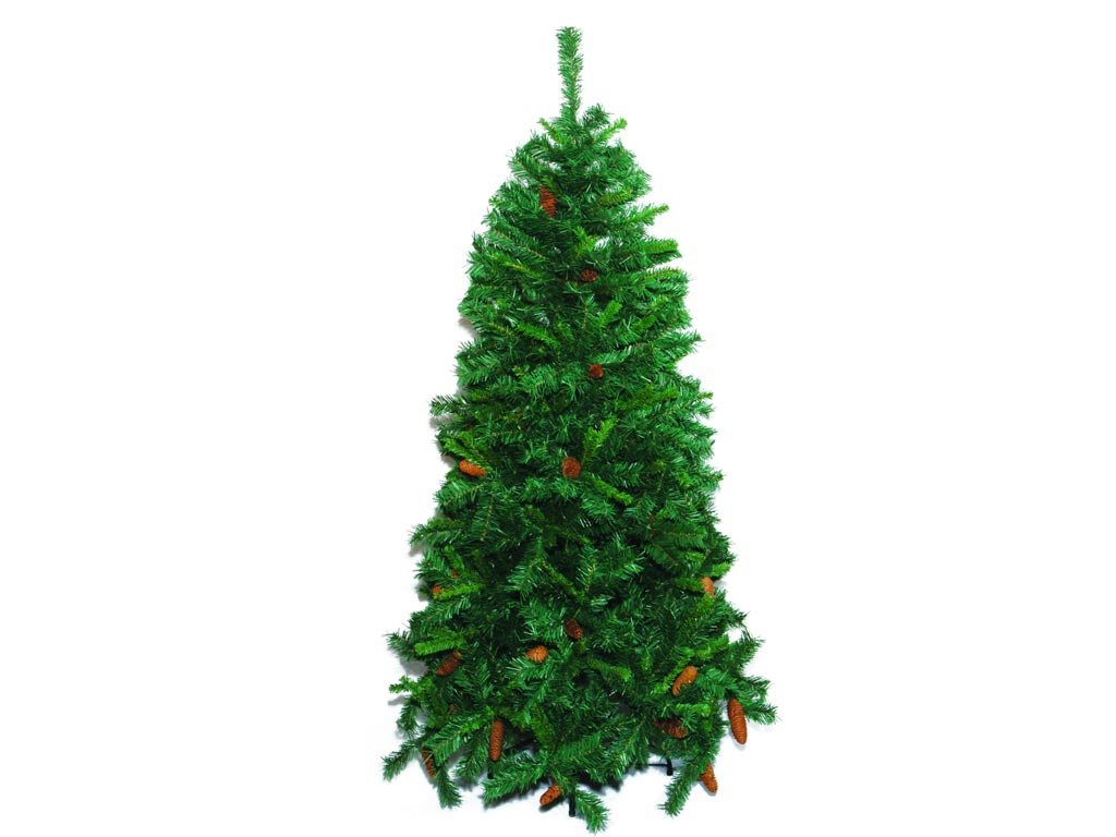 Τεχνητό Χριστουγεννιάτικο Δέντρο TIFFANY PINE ύψους 1.80m με κουκουνάρια, σε πράσινο χρώμα