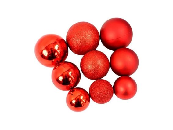 Σετ Χριστουγεννιάτικες Μπάλες 70 Τεμαχίων σε κόκκινο χρώμα, Christmas Gifts